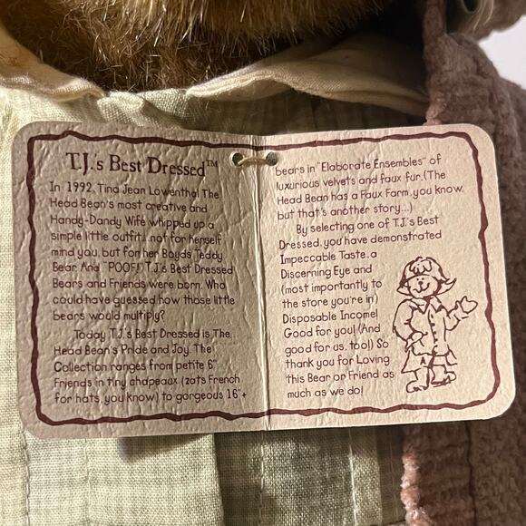 Boyds Bears 16" TJ's Best Dressed Jocelyn Bloomengrows Jointed #912012 Hat Dress - Picture 9 of 12